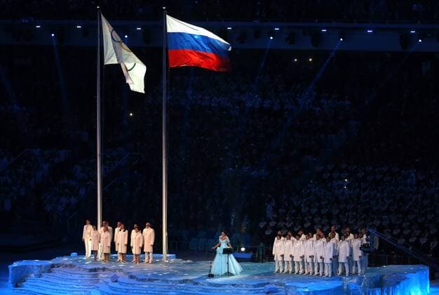 OLYMPIA - Olympische Spiele 2014, Eröffnungszeremonie SOTSCHI,RUSSLAND,07.FEB.14 - DIVERS, OLYMPIA - Olympische Winterspiele Sotschi 2014, Eröffnungsfeier. Bild zeigt Anna Netrebko. 