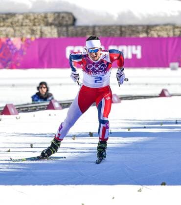 OLYMPIA - Olympische Spiele 2014, Damen KRASNAJA POLJANA,RUSSLAND,08.FEB.14 - DIVERS, OLYMPIA, LANGLAUF - Olympische Winterspiele Sotschi 2014, Skiathlon der Damen, Laura Center. Bild zeigt Marit Björgen (NOR). Keywords: Khrebet Psekhako. 