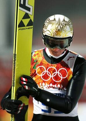OLYMPIA - Olympische Spiele 2014 KRASNAJA POLJANA,RUSSLAND,08.FEB.14 - DIVERS, OLYMPIA, SKI NORDISCH, SKISPRINGEN - Olympische Winterspiele Sotschi 2014, RusSki Gorki Jumping Center, Esto-Sadok, Normalschanze, Training und Qualifikation der Herren. Bild zeigt Thomas Morgenstern (AUT). 