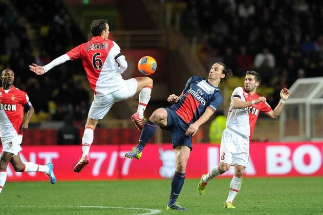 Ricardo Carvalho (Monaco) Zlatan Ibrahimovic (PSG) FOOTBALL : AS Monaco vs Paris St Germain (PSG) - Ligue 1 - 09 02 2014 N.LeGouic FEP 