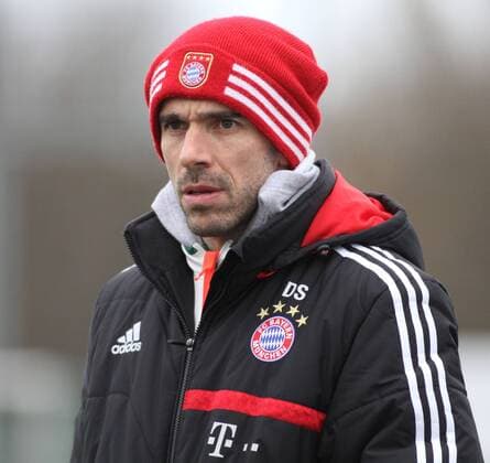 Co-Trainer Danny Schwarz (FC Bayern München U19) Fussball A-Junioren Bundesliga 09.02.2014 SpVgg Unterhaching U19 (blau) - FC Bayern München U19 (weiss)