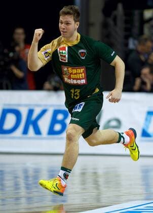 Handball Berlin Max Schmeling Halle 09.02.2014 EHF Cup Gruppenspiel Füchse Berlin geg Chambery Savoie HB FRA 30:27 Jaron SIEWERT 13 Füchse