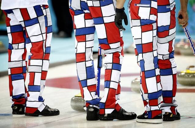 Feb. 10, 2014 - Sochi, RUS - Norway beat USA 7-4 on Monday, Feb 10, 2014 at the Ice Cube Curling Center in Sochi, Russia. Norway s colorful curlers - ZUMAm67