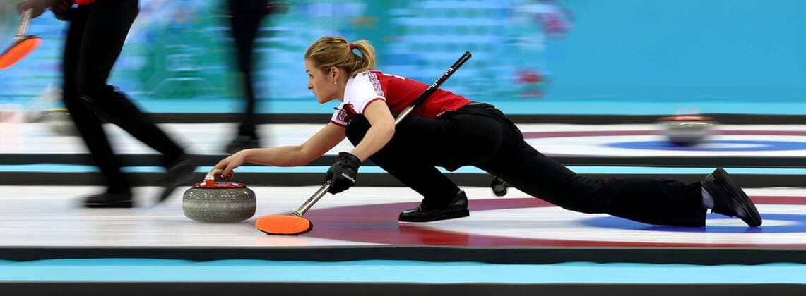 Feb. 11, 2014 - Sochi, Krasnodar Krai, Russia - Russia s Ekaterina GALKINA glides along during the USA vs. Russia women s Curling event during the 2014 Sochi Winter Olympics on February 11 in Sochi, Russia. Women s Curling - Sochi 2014 - ZUMAa35