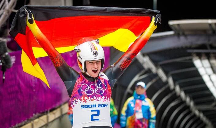 Sotschi , 110214 , Krasnaja Poljana , Sanki Sliding Center , Rodeln , Einzel der Frauen im Bild: Natalie Geisenberger (Deutschland)