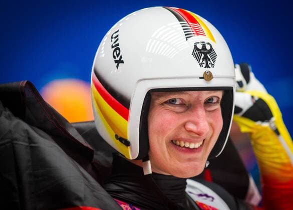 Sotschi , 110214 , Krasnaja Poljana , Sanki Sliding Center , Rodeln , Einzel der Frauen im Bild: Tatjana Hüfner (Deutschland)