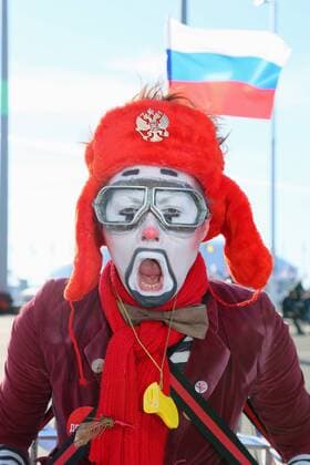 Russian fan, FEBRUARY 12, 2014 - : Sochi 2014 Olympic Winter Games at Olympic Park in Sochi, Russia.  ( qdwa030747)
