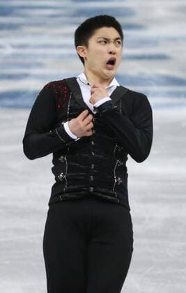 Feb. 14, 2014 - Sochi, RUS - Han Yan, of China, performs during the men s free skate figure skating at the Iceberg Skating Palace during the Winter Olympics in Sochi, Russia, Friday, Feb. 14, 2014. Men s Free Skate Figure Skating - ZUMAm67