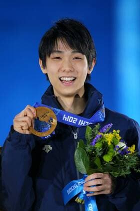 Yuzuru Hanyu (JPN), FEBRUARY 15, 2014 - Figure Skating : Siegerehrung at Olympic Medals Plaza during the Sochi 2014 Olympic Winter Games in Sochi, Russia. NOxTHIRDxPARTYxSALES.  ( umqa009549)