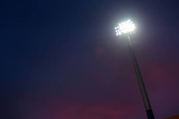 Fußball, Stadiongeschichte Eintracht Braunschweig Football: Germany, 1. Bundesliga Stadion Eintracht Braunschweig, floodlight, light,