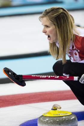 19.02.2014 Sochi, Krasnodar Krai, Russia. Canada skip Jennifer JONES shouts instructions during the semifinal of the Women s Curling competition between Great Britain and Canada from the Ice Cube Curling Centre, Coastal Clustre - XXII Olympic Winter Games xCraigxMercerx  ActionPlus11500115