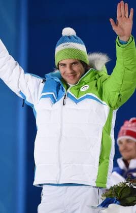 (140219) -- SOCHI, Feb. 19, 2014 (Xinhua) -- Bronze medalist Zan Kosir of the Czech Republic poses during the awarding ceremony for the men s parallel giant slalom finals at the 2014 Sochi Winter Olympic Games in Sochi, Russia, Feb. 19, 2014. (Xinhua Wang Haofei) (SP)OLY-RUSSIA-SOCHI-SNOWBOARD-MEN S PARALLEL GIANT SLALOM FINALS 