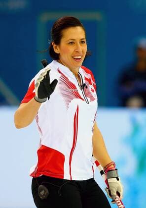 (140220) -- SOCHI, Feb. 20, 2014 (Xinhua) -- Canada s Jill Officer competes during the women s gold medal competition of curling event at the 2014 Sochi Winter Olympic Games in Sochi, Russia, Feb. 20, 2014. Canada won the game and claimed the gold medal of the event.(Xinhua Gong Bing) (SP)OLY-RUSSIA-SOCHI-CURLING-WOMEN S GOLD MEDAL-CAN VS SWE 