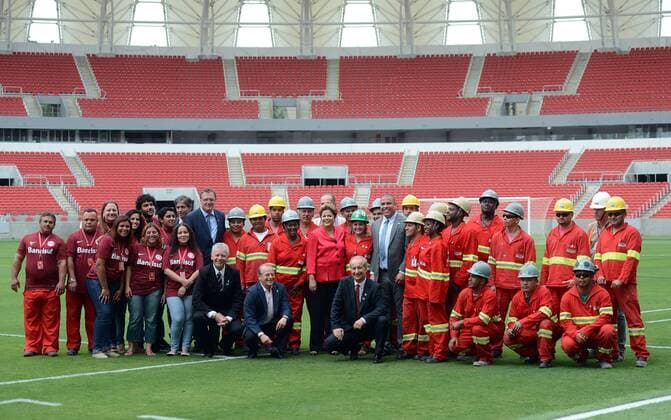 Feb. 20, 2014 - Porto Alegre, Brazil - Brazilian President, Dilma Rousseff, officially opened the Beira Rio stadium in Porto Alegre, which will host the 2014 World Cup. Brazilian president Dilma Rousseff visit the Beira Rio Stadium  - ZUMAn23