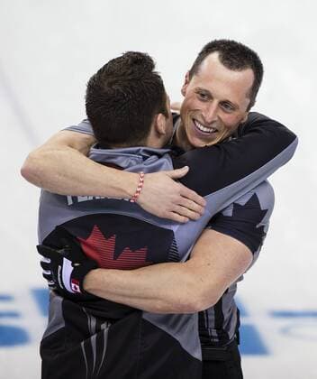 21.02.2014 Sochi, Krasnodar Krai, Russia. Joy for Team Canada after GB concede defeat - during the Gold Medal Game of the Men s Curling competition from the Ice Cube Curling Centre, Coastal Cluster - XXII Olympic Winter Games xCraigxMercerx  ActionPlus20177032