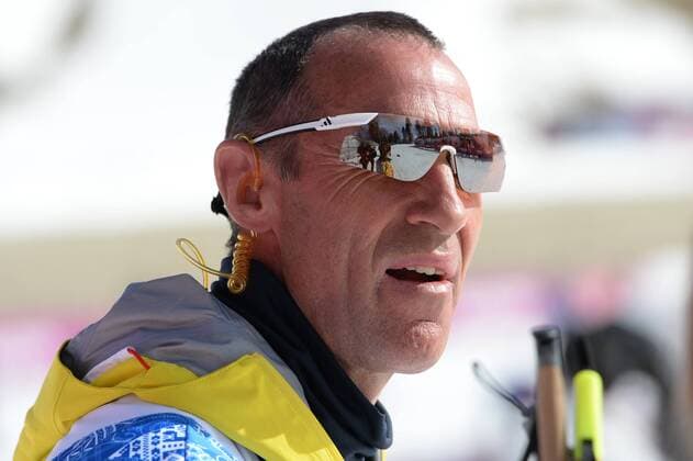 Bundestrainer Frank ULLRICH,(GER),Einzelbild,angeschnittenes Einzelmotiv,Portraet,Portrait,Porträt Ski Langlauf,50 km der Maenner Massenstart am 23.02.2014.,Laura Cross Country and Biathlon Center. XXII. Olympische Winterspiele 2014, vom 07.02. - 23.02.2014 in Sotschi Russland.