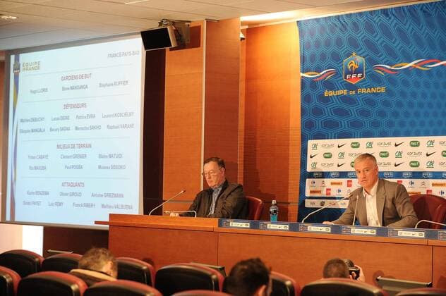 Trainer Didier Deschamps (Frankreich) - FFF Pressekonferenz - 27 02 2014 NLeGouic FEP Panoramic 
