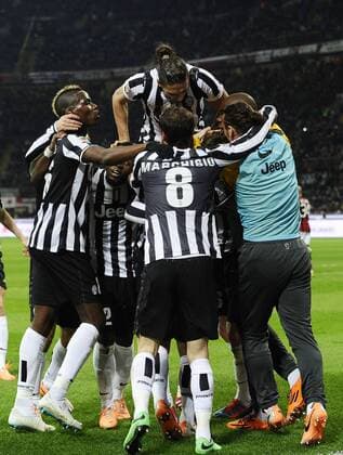 Db Milano 02 03 2014 - campionato di calcio serie A AC Mailand vs Juventus Turin: Torjubel Fernando Llorente 