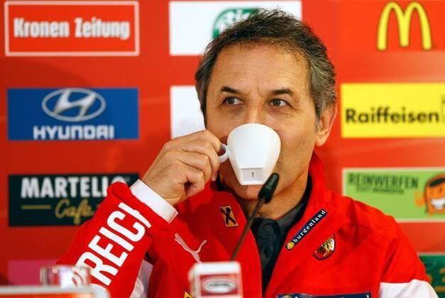 FUSSBALL - AUT PK KLAGENFURT,AUSTRIA,03.MAR.14 - FUSSBALL - ÖFB Länderspiel , Freundschaftsspiel, Vorberichte, Pressekonferenz Nationalteam AUT. Bild zeigt Teamchef Marcel Koller (AUT). 