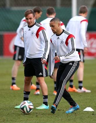 Stuttgart Fußball Nationalmannschaft Deutschland Training, v.l. Mario Götze, Sidney Sam