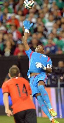 March 5, 2014 - Atlanta, GA, USA - Nigeria goalkeeper Vincent Enyeama (1) punches the ball during an international friendly soccer match against Mexico at the Georgia Dorm in Atlanta on Wednesday, March 5, 2014. Nigeria vs. Mexico - ZUMAm67