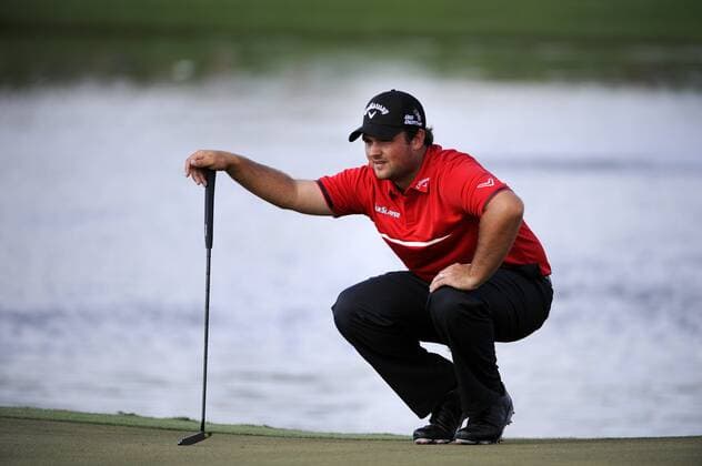 09 March 2014: Patrick Reed lines up at the 18th hole during the final round of the World Golf Championships-Cadillac Championship on the Blue Monster course at the Trump National Doral in Doral, FL. GOLF: MAR 09 PGA Golf Herren - World Golf Championships-Cadillac Championship - Final Round Icon20180929 EDITORIAL USE ONLY