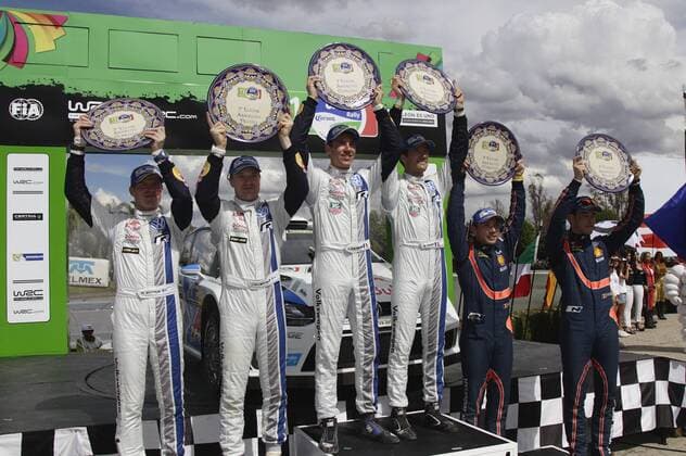 Miikka Anttila (FIN), Jari-Matti Latvala (FIN), Julien Ingrassia (F), Sebastien Ogier (F), Nicolas Gilsoul (B), Thierry Neuville (B) WRC Rally Mexico 2014 Rally Mexico 2014