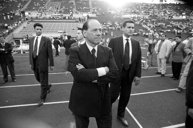 Champions League Finale, Olympique Marseille - AC Mailand in München: Präsident Silvio Berlusconi (Mailand)