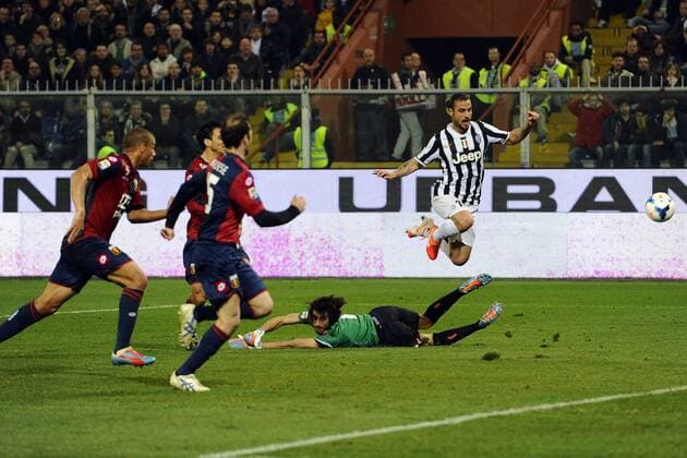Mg Genova 16 03 2014 - campionato di calcio serie A CFC Genua 1893 FC vs Juventus Turin:: annulliertes Tor durch Daniel Pablo Osvaldo 
