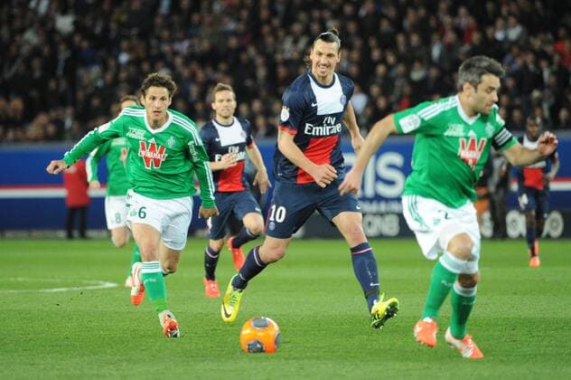 Zlatan IBRAHIMOVIC - JEREMY CLEMENT - ACTION FOOTBALL : Paris Saint Germain (PSG) vs AS Saint Etienne - Ligue 1 - 16 03 2014 JeanBIBARDFEP 