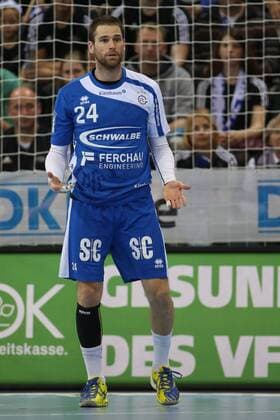 Frederik Larsson 24 (VfL Gummersbach) enttaeuscht Emotion VfL Gummersbach vs MT Melsungen --- Handball --- DKB Handball Bundesliga --- 16.03.2014, EP_JSE