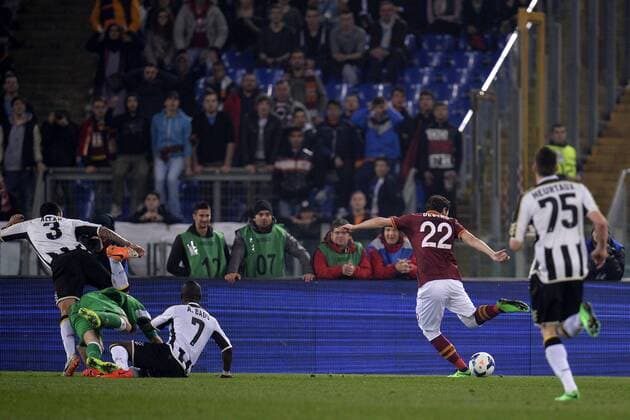 Mattia Destro Roma 2-0 Goal celebration Roma 17-03-2014 Stadio Olimpico - Football Calcio 2013 2014 Campionato italiano Serie A AS Roma - Udinese Calcio andreaxstaccioli