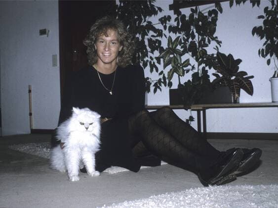 Martina Voss mit Katze 12-1992 HM