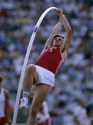 Leichtathletik Weltmeisterschaft 1987 in Budapest. Sergej Bubka (UdSSR) (Stabhochsprung). HM