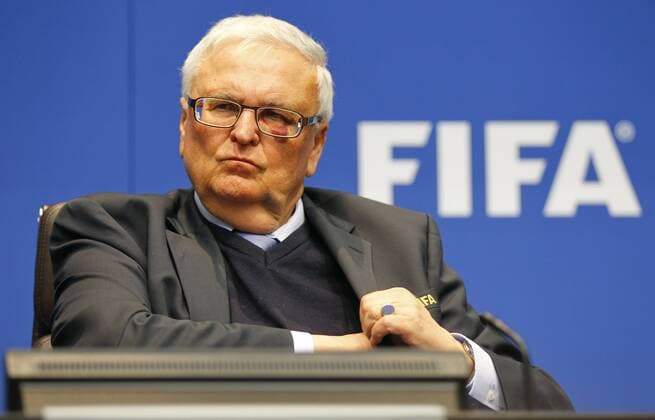 FIFA Member Dr. Theo Zwanziger (Germany) with a black Eye at FIFA Executive Committee Meeting in Zurich, Switzerland on Friday, 21.03.2014. Main Topic was the Financial Report with 72 Million USD positive Result. FIFA Executive Committee Meeting in Zurich
