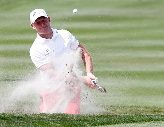 March 22, 2014 - Orlando, Florida, U.S - Jamie Donaldson hits out of greenside bunker on the 6th green during the third round of the Arnold Palmer Invitational presented by MasterCard held at Arnold Palmer s Bay Hill Club and Lodge. Golf 2014 - Arnold Palmer Invitational - Round 3 - ZUMAw10