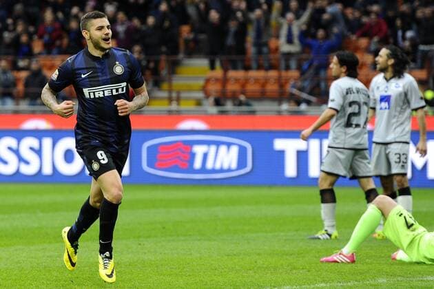 Mauro Icardi Inter Celebration goal - Football 2013 2014 Serie A. - Inter Mailand - Atalanta Bergamo - Foto GiuseppexCeleste Insidefoto giuseppexceleste