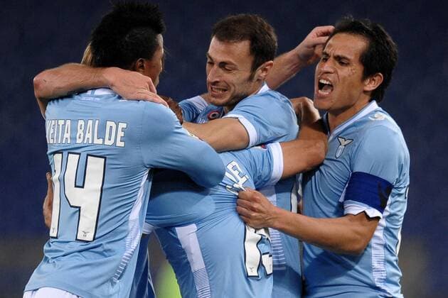Alvaro Gonzalez. Goal celebration. Roma 23-03-2014 Stadio Olimpico. Football Calcio 2013 2014 Serie A. Lazio Rom vs AC Mailand AntoniettaxBaldassarre
