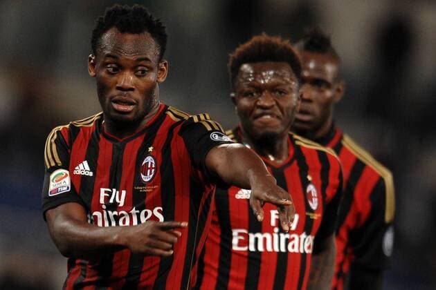 Michael Essien Milan. Roma 23-03-2014 Stadio Olimpico. Football Calcio 2013 2014 Serie A. Lazio Rom vs AC Mailand AntoniettaxBaldassarre