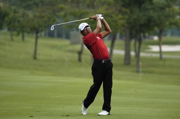29 March 2014 Kuala Lumpur, Malaysia. Inaugural EurAsia Cup in Kuala Lumpur was a completed remarkable fight by Asia on their last day 10-10. Here is Nicholas Fung from Malaysia Fatin Rosli HBL Network