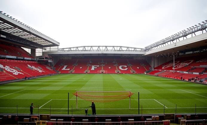 PROPAGANDA20140330 Football - soccer: Barclays Premier League, A general view of FC Liverpool s Anfield Stadium, showing the Spion Kop xHOCHxZWEIx xPropagandax 