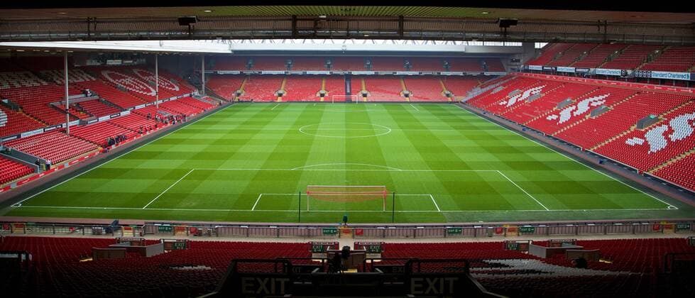 PROPAGANDA20140330 Football - soccer: Barclays Premier League, A general view of FC Liverpool s Anfield Stadium, from the Spion Kop showing the Anfield Road stand opposite xHOCHxZWEIx xPropagandax 