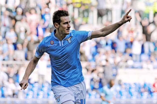 Miroslav Klose Lazio. Goal celebration. Roma 30-03-2014 Stadio Olimpico. Football Calcio 2013 2014 Serie A. Lazio Rom vs FC Parma AntoniettaxBaldassarre