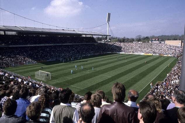 Stadion Bökelberg in Mönchengladbach Aufn. 7.89. HM