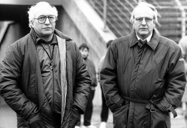 Trainer Horst Buhtz (li.) und Präsident Jean Löring (beide Fortuna Köln)