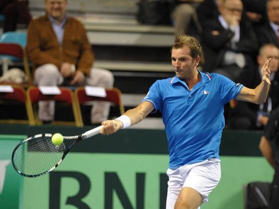 Julien Benneteau im ersten Einzel Tennis, Davis Cup, Frankreich Viertelfinale, Weltgruppe, 04.04.2014, Einzel, EP_pfz