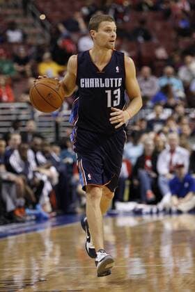 April 2, 2014: Charlotte Bobcats guard Luke Ridnour (13) in action during the NBA Basketball Herren USA game between the Charlotte Bobcats and the Philadelphia 76ers at the Wells Fargo Center in Philadelphia, Pennsylvania. The Bobcats won 123-93. Christopher Szagola Cal Media NBA Basketball Herren USA 2014: Bobcats vs 76ers APR 02 - ZUMAcs7