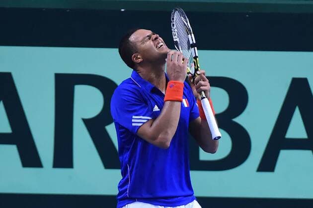 Jo Wilfried Tsonga (Fra) TENNIS : France vs Allemagne - Coupe Davis - 04 04 2014 TennisMagazine Panoramlc 