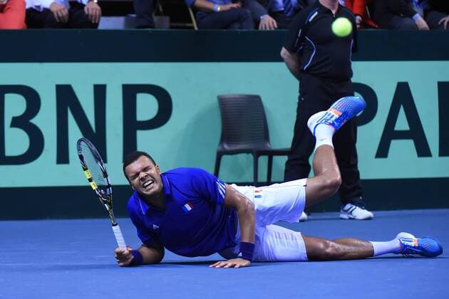 Jo Wilfried Tsonga (Fra) TENNIS : France vs Allemagne - Coupe Davis - 04 04 2014 TennisMagazine Panoramlc 