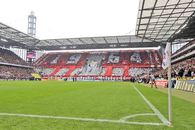 Fußball, 1. FC Köln, Deutscher Meister 1964 Choreographie der Fans des 1. FC Köln 50 Jahre Deutsche Meisterschaft 1964 1. FC Köln --- Fussball --- 2.Bundesliga --- 05.04.2014 EP_JSE